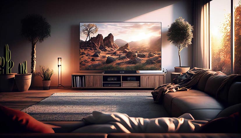 Modern smart TV in living room